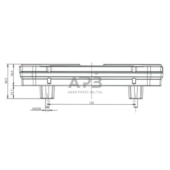 Daugiafunkcinis galinis žibintas dešininis LED, stačiakampis, 12-24V, 242x134x36.5mm, 7 kontaktų, LA40006 6