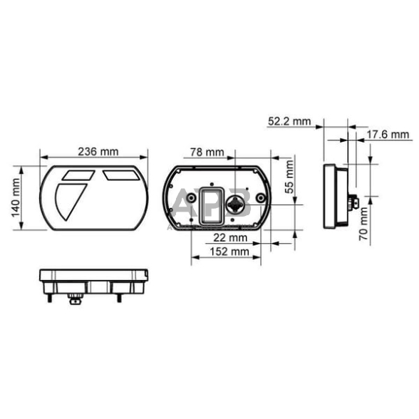 Daugiafunkcinis galinis žibintas kairinis LED, SMART, 12V, 236x140x24.3mm, 5 jungčių, L26060P5LH5SM 3