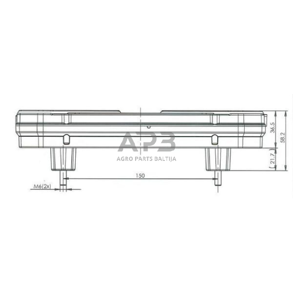 Daugiafunkcinis galinis žibintas kairinis LED, stačiakampis, 12-24V, 242x134x36.5mm, 7 kontaktų, LA40008 6