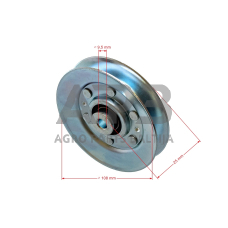 Diržo skriemulys AYP PXT12530, Q165H46A, Q185H46A, QGT2046A, QGT2046B, QP20H46A, QP20H46B, QPGT22H46A, QPGT22H46B, SGT18H46A, Y12592RBA, Y1292RBA, Y145H92RBA, Y145H92RBB, Y155H107RBA, Y1846A 532 14 67-63, 532146763, 146763 108,60 x 21,00 x 9,70 mm