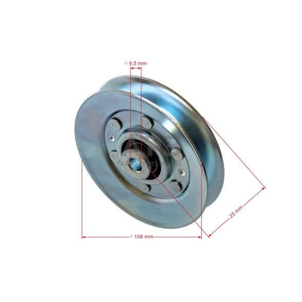 Diržo skriemulys AYP PXT12530, Q165H46A, Q185H46A, QGT2046A, QGT2046B, QP20H46A, QP20H46B, QPGT22H46A, QPGT22H46B, SGT18H46A, Y12592RBA, Y1292RBA, Y145H92RBA, Y145H92RBB, Y155H107RBA, Y1846A 532 14 67-63, 532146763, 146763 108,60 x 21,00 x 9,70 mm 3