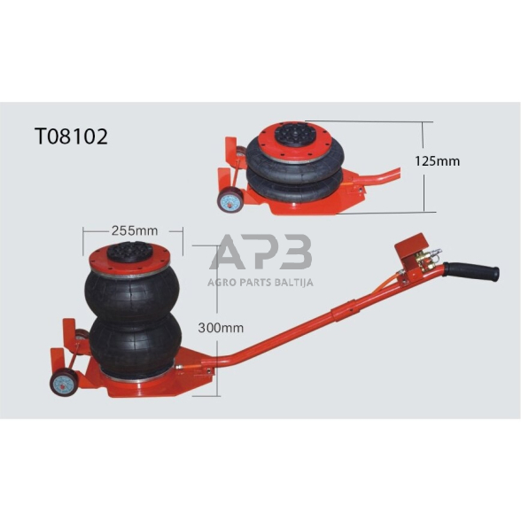 Domkratas 2t pneumatinis  su 2 oro pagalvėmis 2