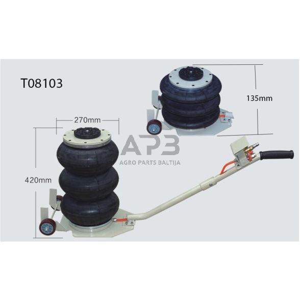 Domkratas 3t pneumatinis  su 3 oro pagalvėmis 6