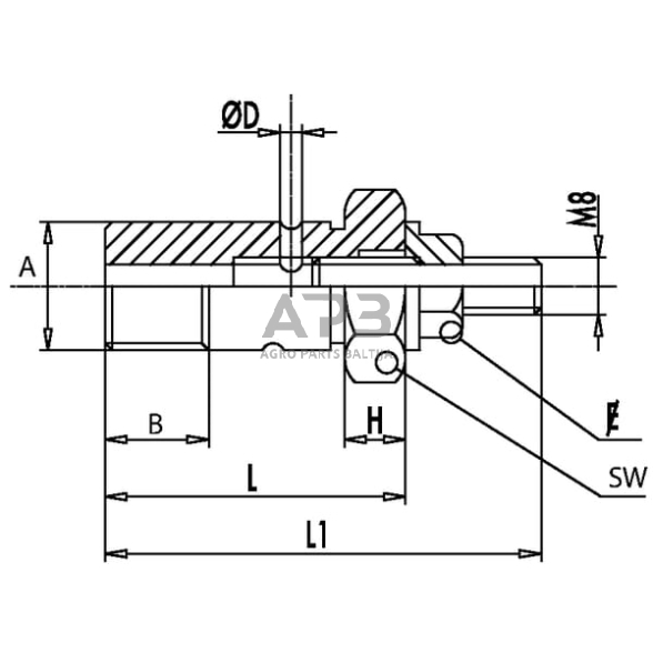 Droselinės sklendės varžtas 1/2", C056R1371 3