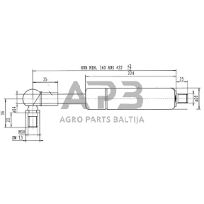 Dujinis amortizatorius L422mm 1900N Stabilus CA0267RJ