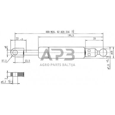 Dujinis amortizatorius L256mm 240N Stabilus CA595896 1