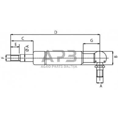 Dujinis amortizatorius L436mm 200N Stabilus CA858494 2