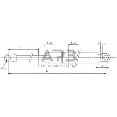 Dujinis amortizatorius L580mm 310N Stabilus CA4017BE 3