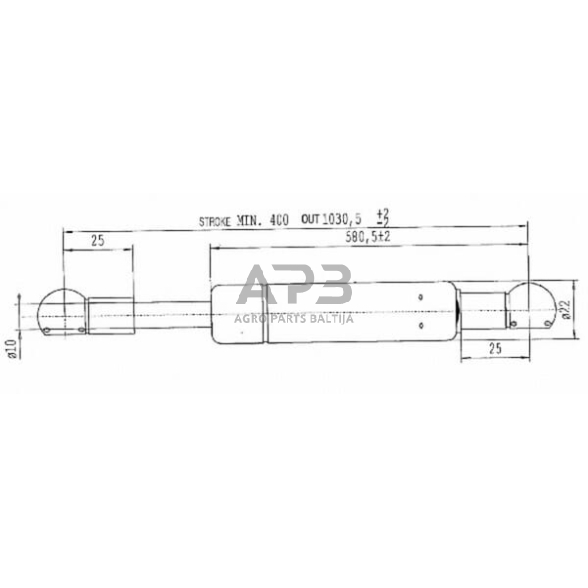 Dujinis amortizatorius L1030.5mm 335N Stabilus CA711616 4