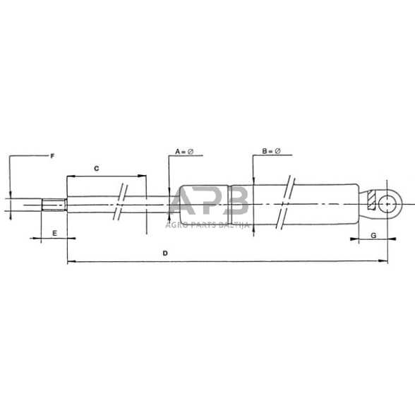 Dujinis amortizatorius L177.5mm 800N Stabilus CA5174HZ 2