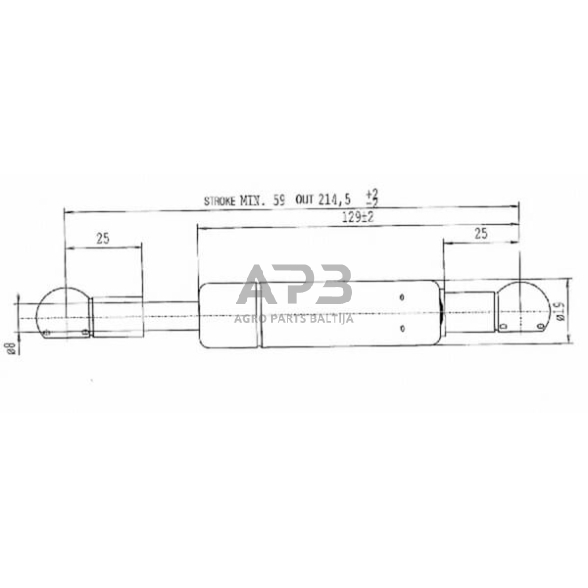 Dujinis amortizatorius L214.5mm 410N Stabilus CA703702 1