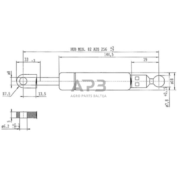 Dujinis amortizatorius L256mm 240N Stabilus CA595896 1