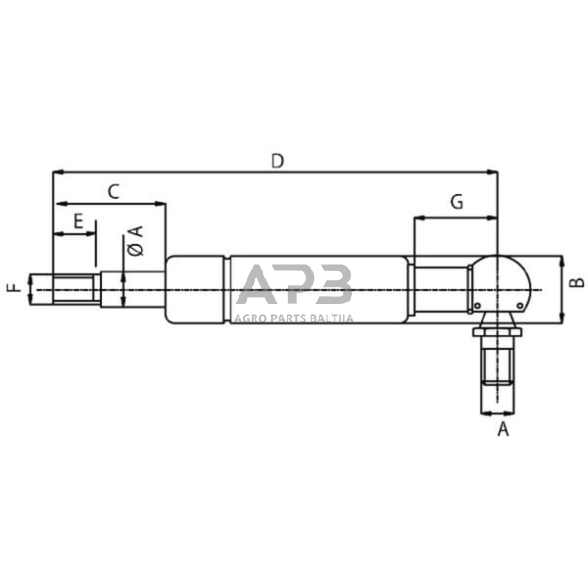 Dujinis amortizatorius L436mm 200N Stabilus CA858494 2