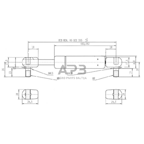 Dujinis amortizatorius L565-100N CA9864DU 2