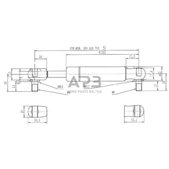 Dujinis amortizatorius L785-700N CA085332 2