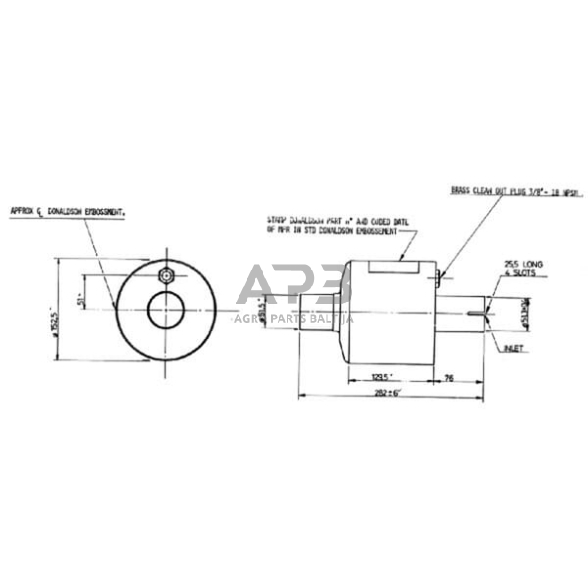 Duslintuvo kietųjų dalelių filtras 51mm Donaldson M060037 1