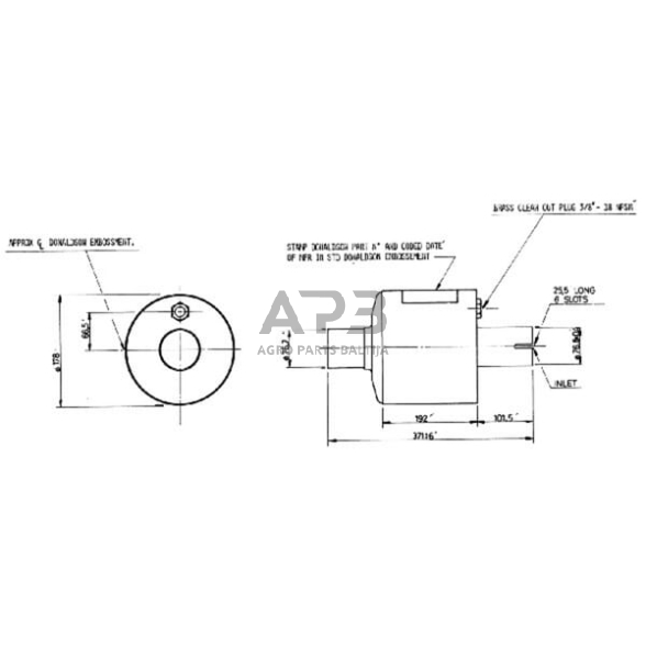 Duslintuvo kietųjų dalelių filtras 76mm Donaldson M070068 1