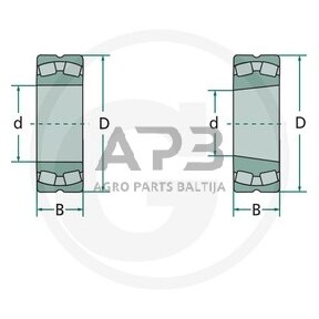 Dvieilis ritininis guolis FAG 22208 K C3