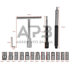 Dyzelinių purkštukų lizdų valymo rinkinys 17vnt.