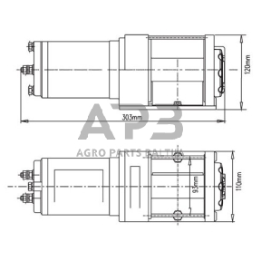 Elektrinė gervė 12V 2500LBS/1134KG (metalinis lynas)