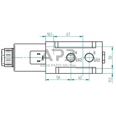 Elektrinis eigos vožtuvas 6/2-1/2-12 VDC, 6212AK10141 1