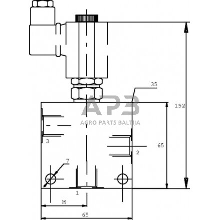 Elektrinis hidraulinis vožtuvas 12V 3/8 EL10C, EL10C001 2