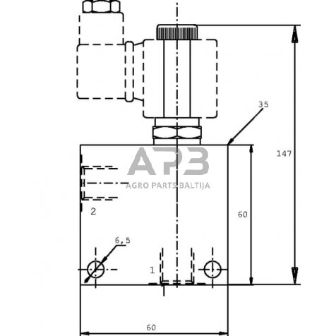 Elektrinis hidraulinis vožtuvas 2/2 A-06-NC-12V 3/8, EW10A001 2