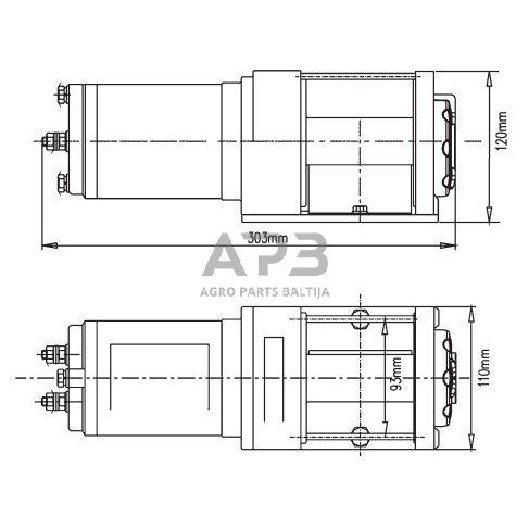 Elektrinė gervė 12V 2500LBS/1134KG (metalinis lynas) 1