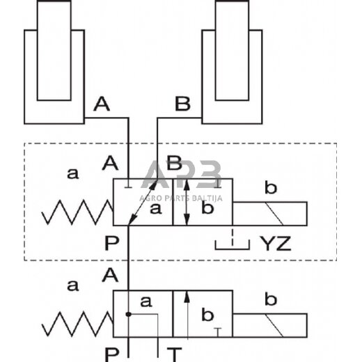 Elektrinis hidraulinis vožtuvas 3/2-3/4-24VDC, 3KVH1034H 2