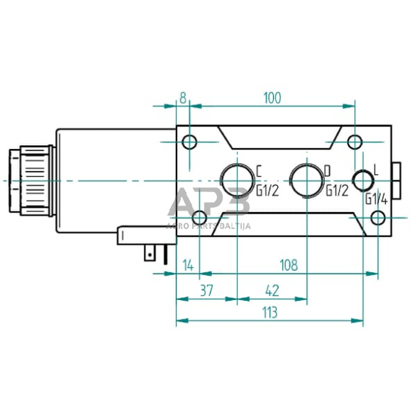 Elektrinis eigos vožtuvas 6/2-1/2-12 VDC, 6212AK10141 2