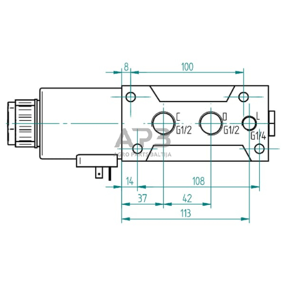 Elektrinis eigos vožtuvas 6/2-1/2 24 VDC, 6224AK10114 2