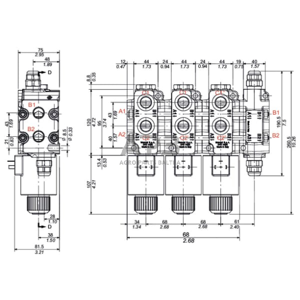 Elektrinis eigos vožtuvas 6/2 DFE140/6 12 VDC 1, DFE1406001 3