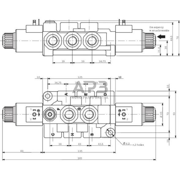 Elektrinis eigos vožtuvas 8/3 12DC DFE-052-8B-G06-1, DFE0528001 4