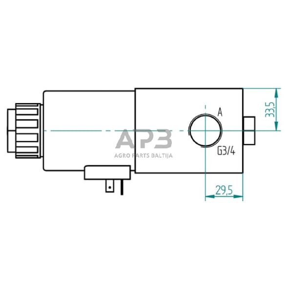 Elektrinis hidraulinis vožtuvas 3/2-3/4-12 VDC, 3212AK10143 2