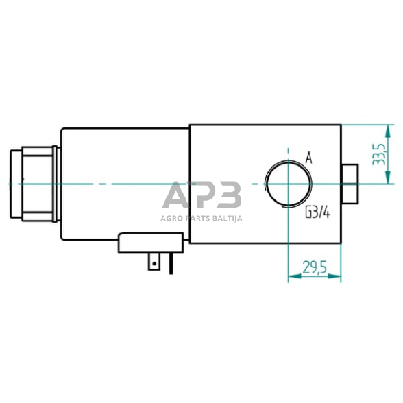 Elektrinis hidraulinis vožtuvas 3/2-3/4-24 VDC, 3224AK10063 3