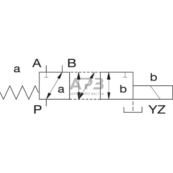 Elektrinis hidraulinis vožtuvas 3/2-3/4-24VDC, 3KVH1034H 1