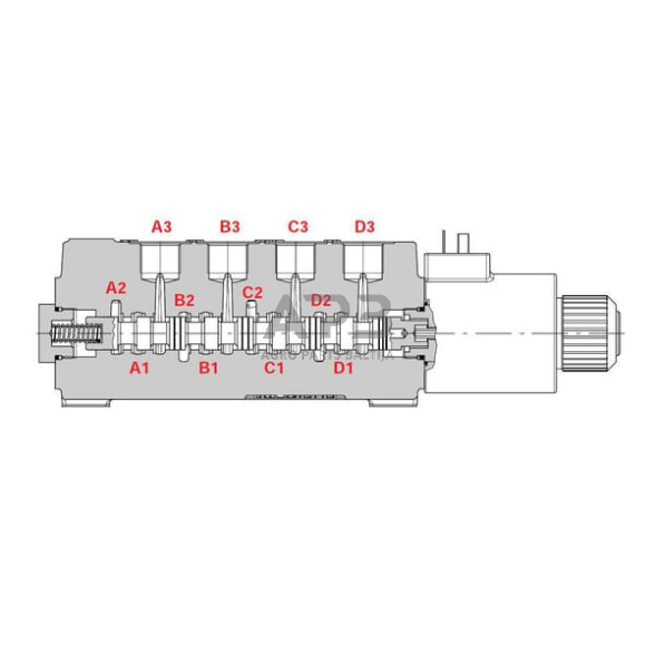 Elektrinis hidraulinis vožtuvas DFE110 12/2, 12 Vdc 1/2 , DFE110001 3