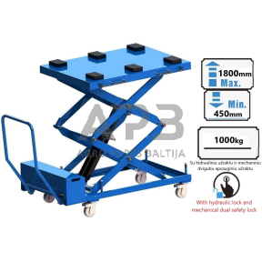 EV baterijų hidraulinis keltuvas (žirklinis) 1t, 220V