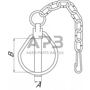 Fiksatorius žiedinis su grandinėle 12,00 mm x 52,00 mm Walterscheid 305855