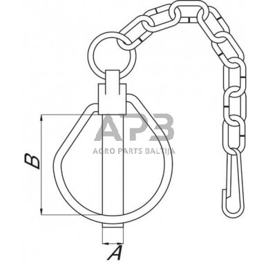 Fiksatorius žiedinis su grandinėle 12,00 mm x 45,00 mm Walterscheid 200322 1