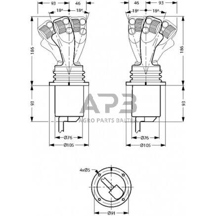 Frontalinio krautuvo valdymo svirtis Prof 162F1104, PROF162F1104 2