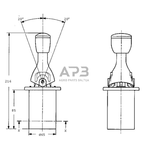 Frontalinio krautuvo valdymo svirtis PVREL 155U2606, PVREL155U2606 2