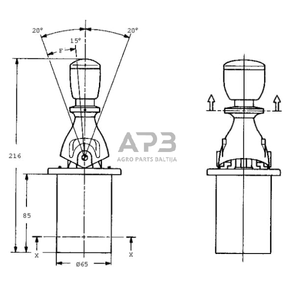 Frontalinio krautuvo valdymo svirtis PVREL 155U2606, PVREL155U2606 4