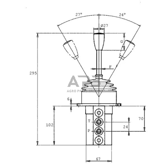 Frontalinio krautuvo valdymo svirtis SV10-B/01G-056A-00, SV10B01G056 SV10 1