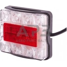 Galiniai žibintai LED, 21W, stačiakampis, 12/24V, raudona, 8 LED, Hella 2VA980720001