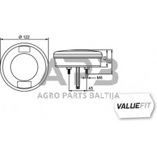 Galiniai žibintai LED, apvalus, 10/30V, raudona/gintarinė, Ø 122mm, 24 LED, Hella ValueFit 2SD357027001