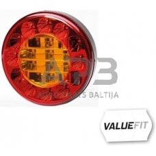 Galiniai žibintai LED, apvalus, 10/30V, raudona/gintarinė, Ø 122mm, 24 LED, Hella ValueFit 2SD357027001