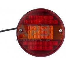 Galiniai žibintai LED, apvalus, 24V, raudona/oranžinė, Ø 140mm, 42 LED, Hella 2SD001685347