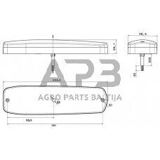 Galiniai žibintai LED, stačiakampis, 12/24V, Hella 2SK343910037