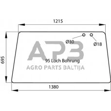 Galinis kabinos stiklas viršutinis 186813051200N